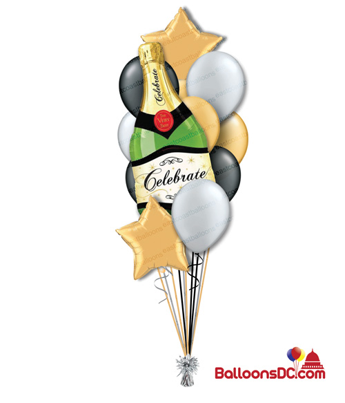 Champagne and Jewels Anniversary Balloon Bouquet