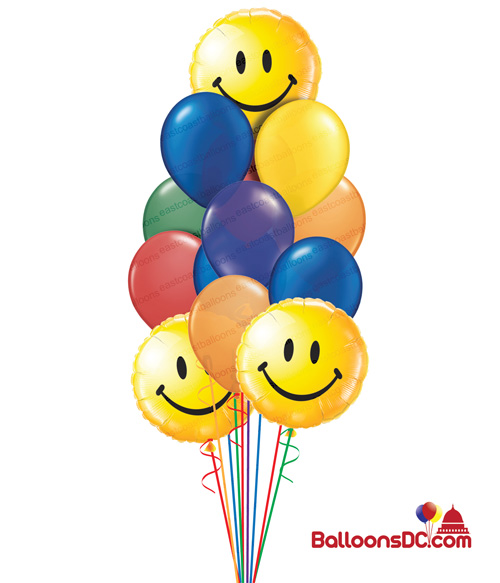 Vibrant Be Happy Just For Fun Balloon Bouquet