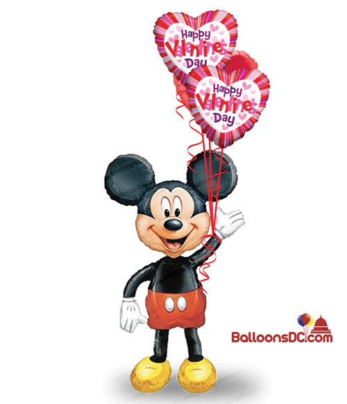 Mickey Hug Valentine Balloon Bouquet