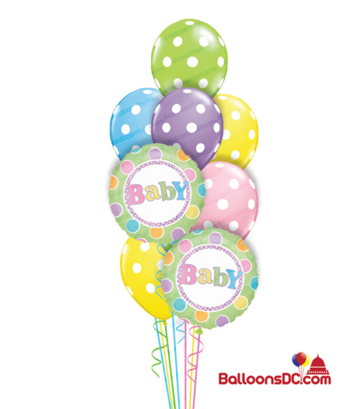 It's A Baby World of Polka Dots Balloon Bouquet