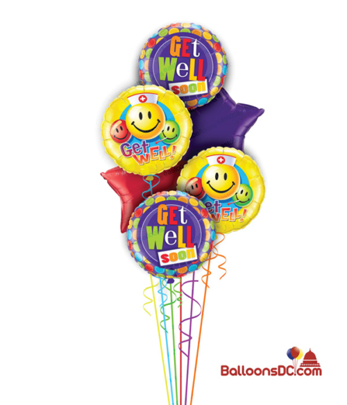 Get Well All Smiles Balloon Bouquet