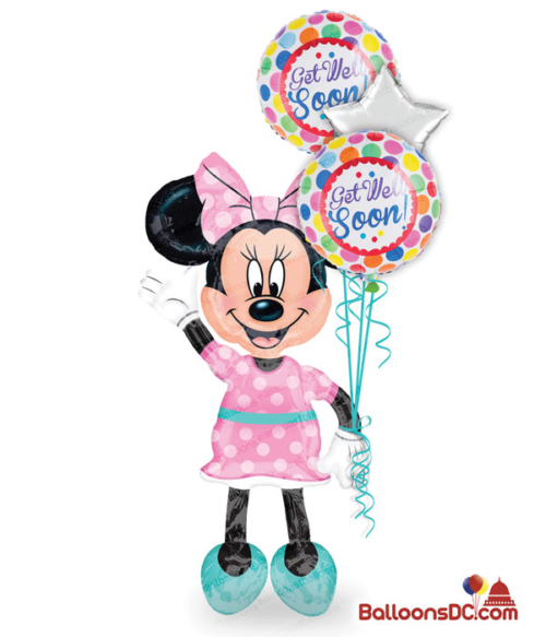 Minnie Mouse Airwalker Get Well Bouquet BalloonsDC