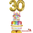 Birthday Cake AirLoonz with 2 Mylar Foil Number Balloons